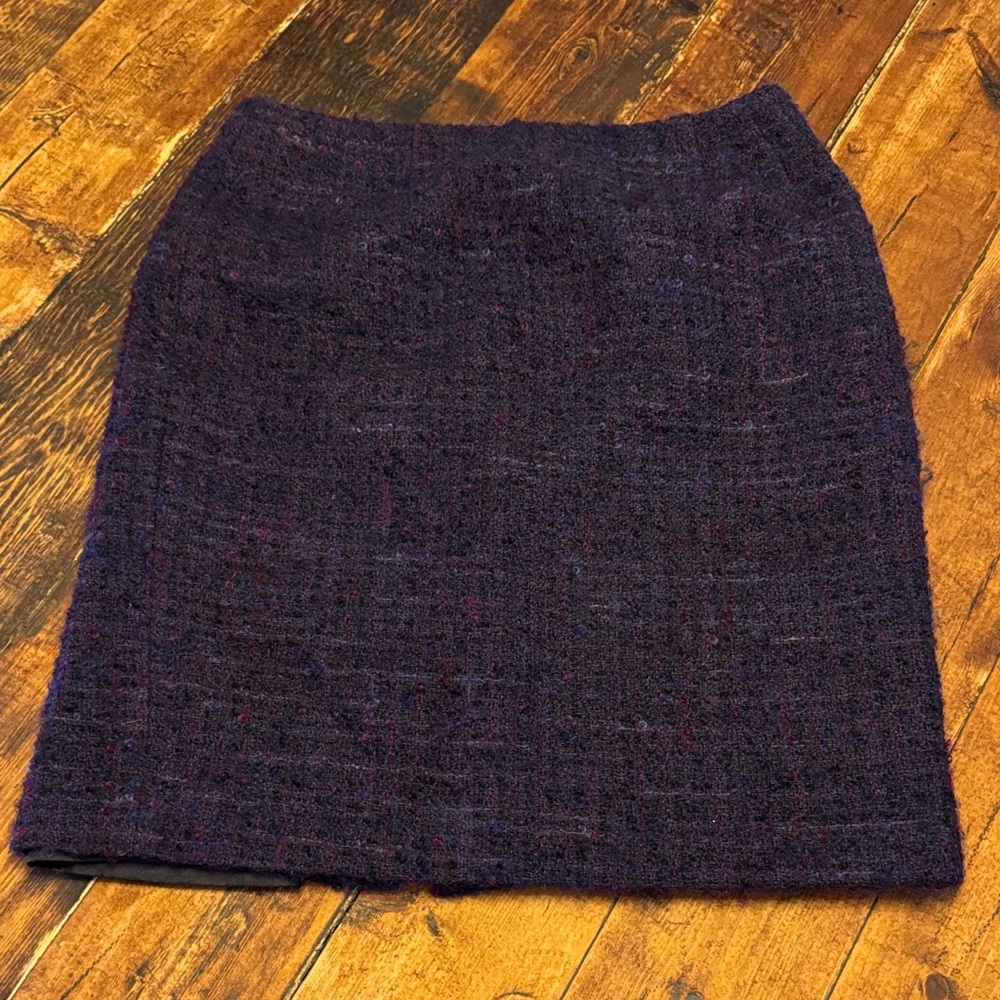 Talbots Dark Purple Tweed Lined Pencil Skirt size 12P